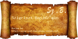 Szigriszt Benjámin névjegykártya