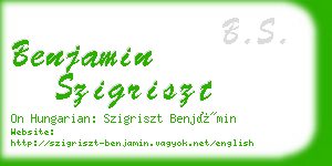 benjamin szigriszt business card